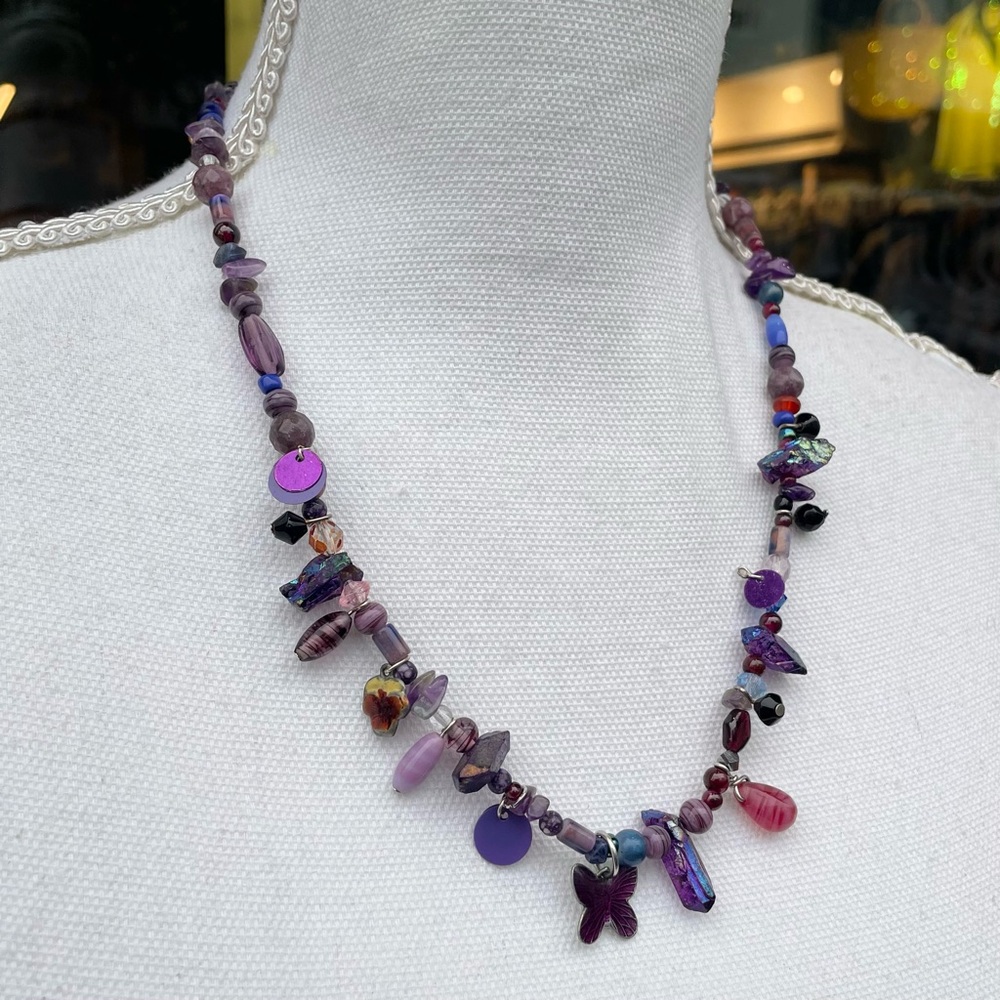 Handmade Purple Fairy Crystal Necklace